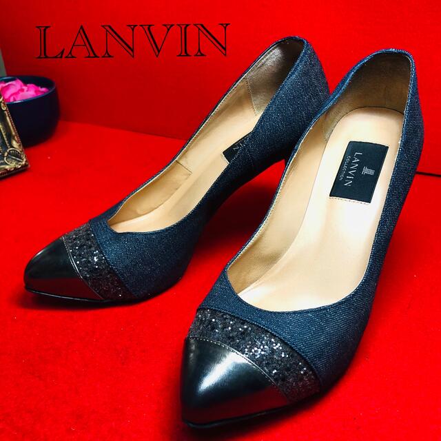 LANVIN COLLECTION(ランバンコレクション)のLANVIN ランバン　ジーンズ地　9cmヒールパンプス レディースの靴/シューズ(ハイヒール/パンプス)の商品写真