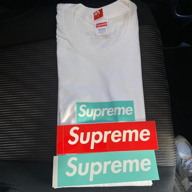 メンズsupreme box logo tee Tiffany Lサイズ