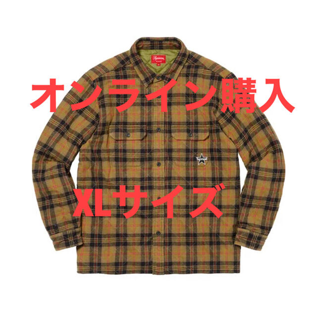 21aw supreme Quilted Plaid Flannel Shirt