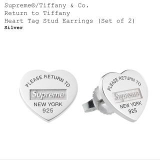 ティファニー(Tiffany & Co.)のsupreme Tiffany Heart Tag Stud Earrings(ネックレス)