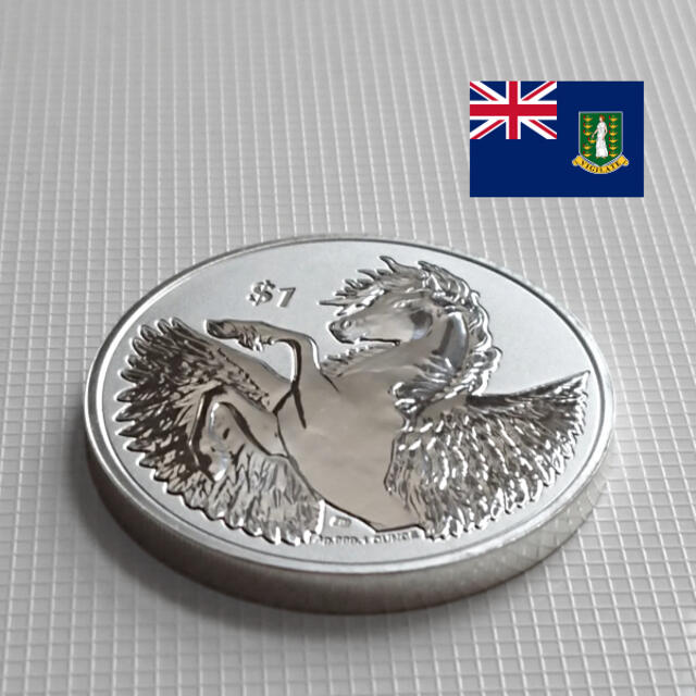 イギリス領バージン諸島 銀貨 1ドル ペガサス 希少 １枚