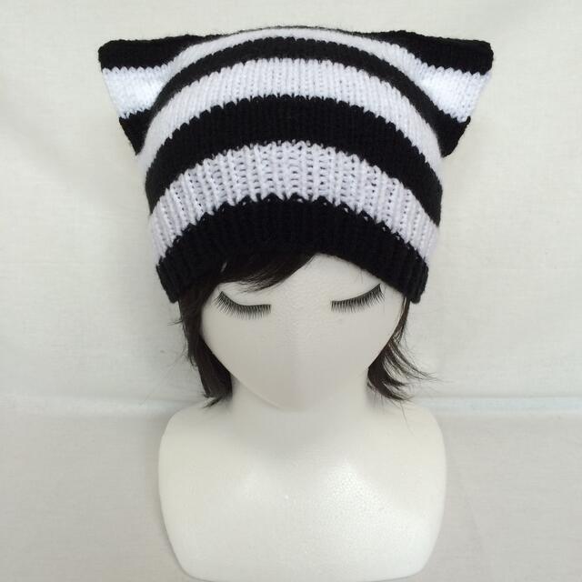 ❤︎かぎ針❤︎猫耳 帽子 ネコ耳 ニット帽 ハンドメイド