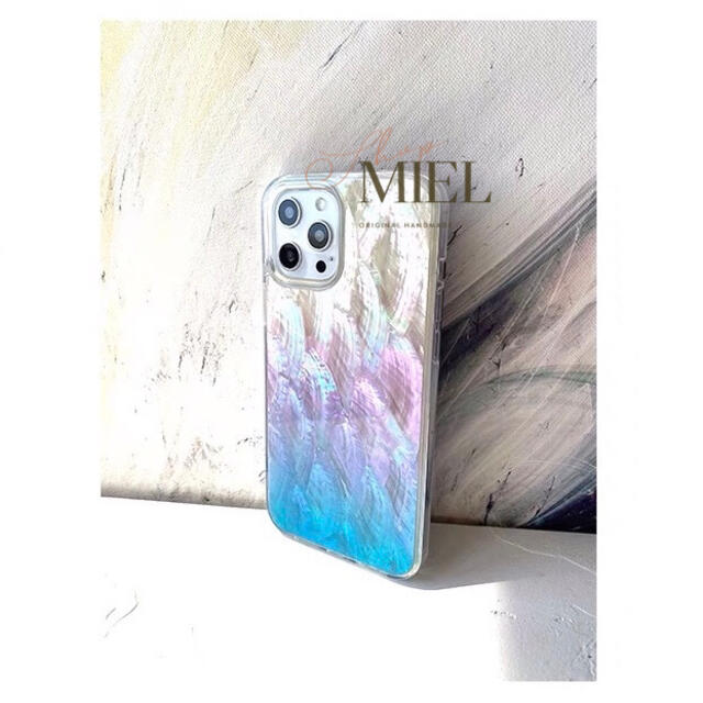 キラキラ天然シェル♡グレープ系カラー✨オリジナルスマホケース iPhoneケース スマホ/家電/カメラのスマホアクセサリー(iPhoneケース)の商品写真