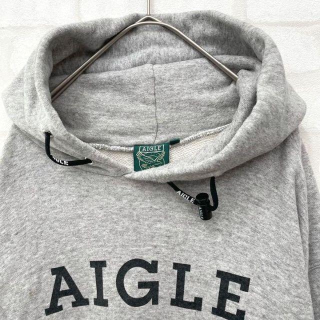 【ビッグサイズ】AIGLE エーグル アーチロゴ スウェットパーカー グレー