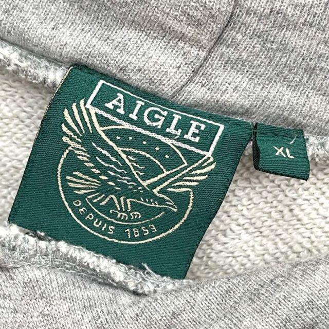 【ビッグサイズ】AIGLE エーグル アーチロゴ スウェットパーカー グレー