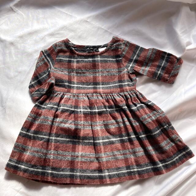 carter's(カーターズ)のカーターズ 70相当 9M ワンピース 冬 チェック 赤 黒 キッズ/ベビー/マタニティのベビー服(~85cm)(ワンピース)の商品写真