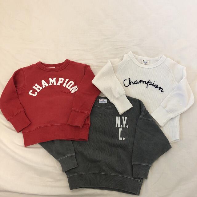 Champion(チャンピオン)の【専用】長袖　トレーナー　チャンピオン　3枚セット キッズ/ベビー/マタニティのキッズ服男の子用(90cm~)(その他)の商品写真