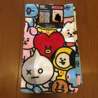 BTS BT21 しまむら フェイスタオル　水色　タオル(アイドルグッズ)