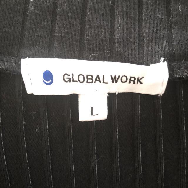 GLOBAL WORK(グローバルワーク)のGLOBAL WORK レディース トップス カットソー ブラック Lサイズ レディースのトップス(カットソー(長袖/七分))の商品写真