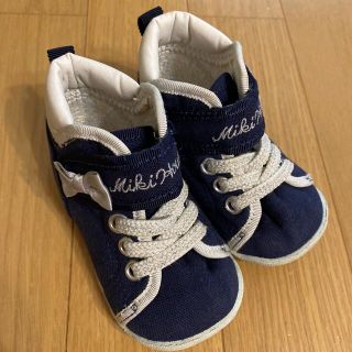 ミキハウス(mikihouse)のミキハウス　スニーカー　シューズ　12.5 女の子　リボン　紺色　ネイビー(スニーカー)