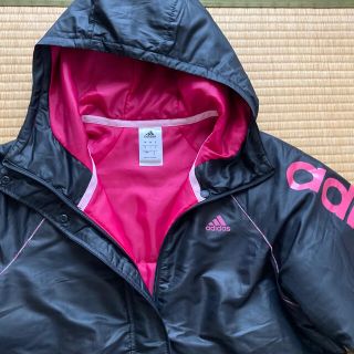 adidas♡ベンチコート♡ロングコート♡防寒着♡アディダス♡ネイビー×ピンク♡