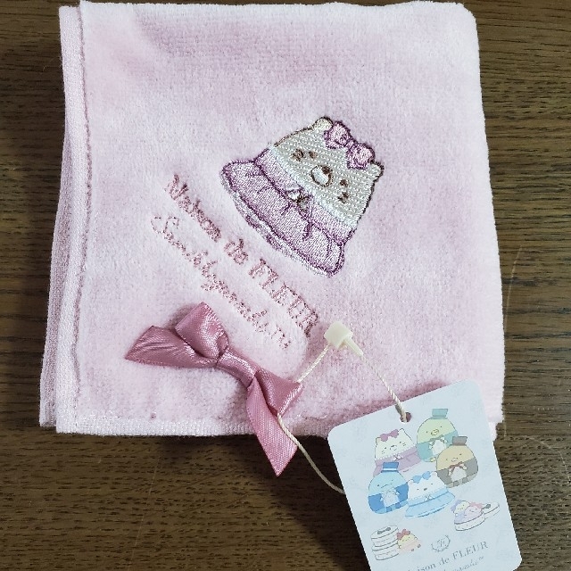 すみっコぐらし メゾンドフルール ねこ タオルハンカチ | フリマアプリ ラクマ