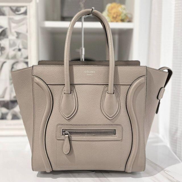 最新発見 celine - セリーヌ ラゲージ マイクロ グレージュ ドラムド