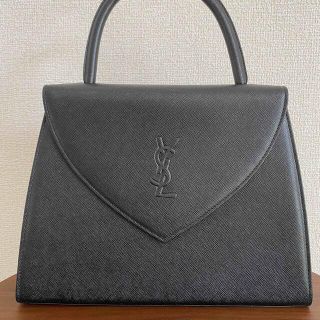 サンローラン(Saint Laurent)の美品 YVES SAINT LAURENT イヴサンローラン ハンドバッグ 黒(ハンドバッグ)