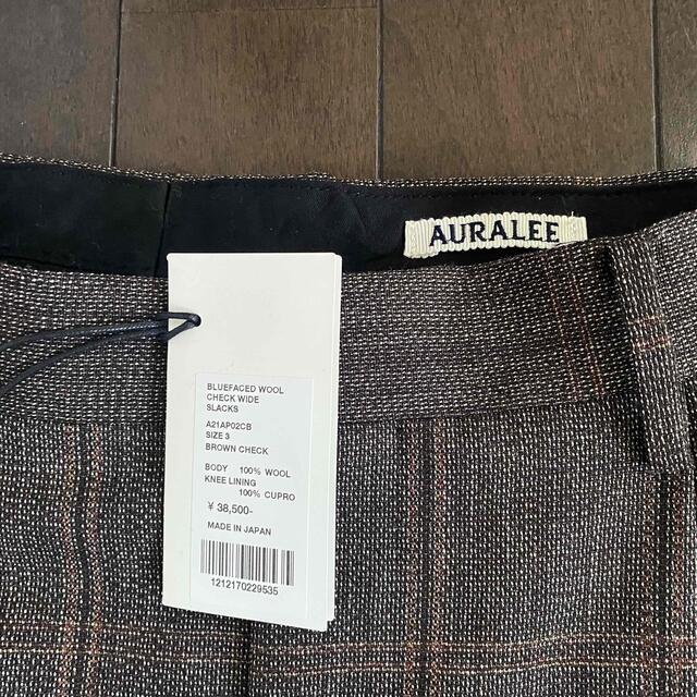 1LDK SELECT(ワンエルディーケーセレクト)のAURALEE BLUEFACED WOOL CHECK WIDE SLACKS メンズのパンツ(スラックス)の商品写真