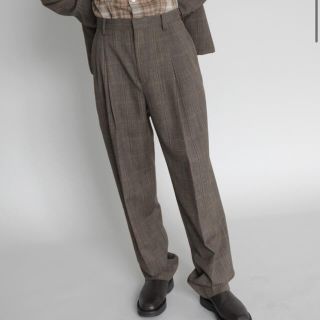 ワンエルディーケーセレクト(1LDK SELECT)のAURALEE BLUEFACED WOOL CHECK WIDE SLACKS(スラックス)