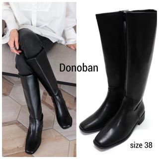 ザラ(ZARA)のdonoban  スクエアトゥ美脚ロングブーツ(ブーツ)