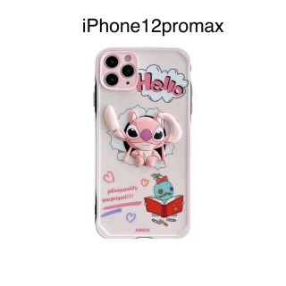 リロアンドスティッチ(リロ&スティッチ)の新品iPhone12promaxディズニーDisneyスティッチエンジェル(iPhoneケース)