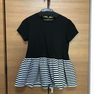 ドゥロワー(Drawer)のborders at balcony半袖トップス　ブラック(Tシャツ(半袖/袖なし))