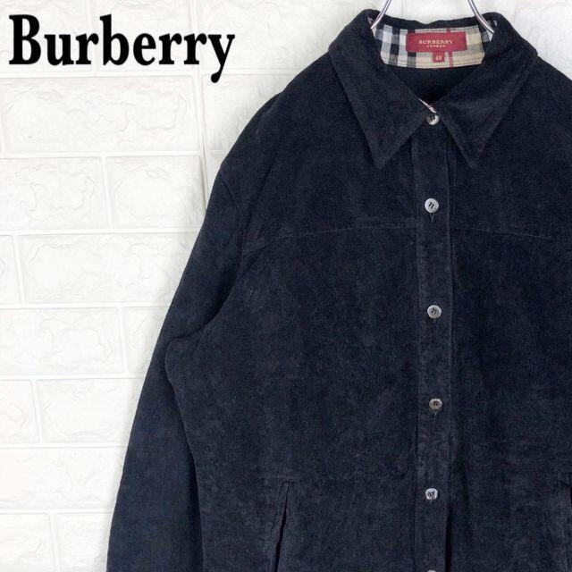 BURBERRY(バーバリー)のバーバリー 長袖シャツ コーデュロイ ゆるだぼ ヴィンテージ ブラック チェック メンズのトップス(シャツ)の商品写真