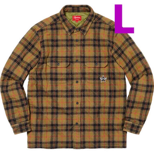 Lサイズ　supreme quilted plaid flannel shirt