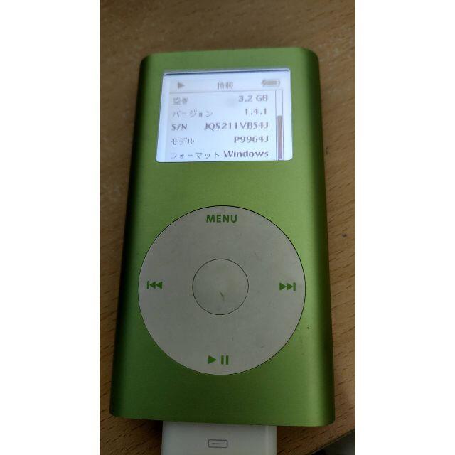 iPod(アイポッド)のApple　ipod mini P9964J 4GB Green　第2世代 スマホ/家電/カメラのオーディオ機器(ポータブルプレーヤー)の商品写真