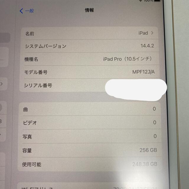 iPad Pro 10.5インチ 256GB 6