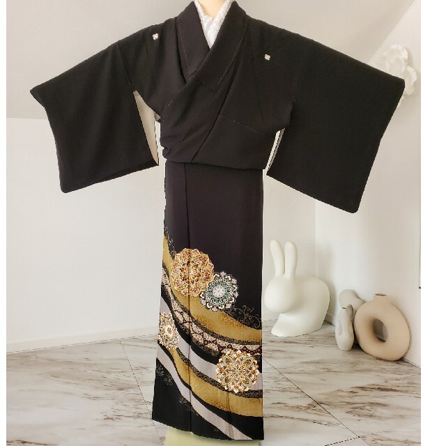 しつけ糸付 グリーン 袷着物 訪問着 等しい 刺繍 しつけ糸付 グリーン 袷着物 訪問着 等しい 刺繍