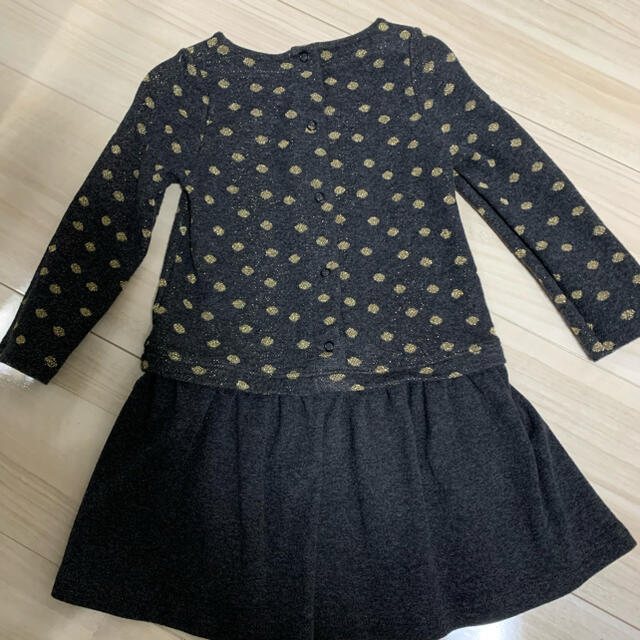 PETIT BATEAU(プチバトー)の【新品】プチバトー ラメ ドット ワンピース 18m/81cm キッズ/ベビー/マタニティのベビー服(~85cm)(ワンピース)の商品写真