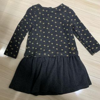 プチバトー(PETIT BATEAU)の【新品】プチバトー ラメ ドット ワンピース 18m/81cm(ワンピース)