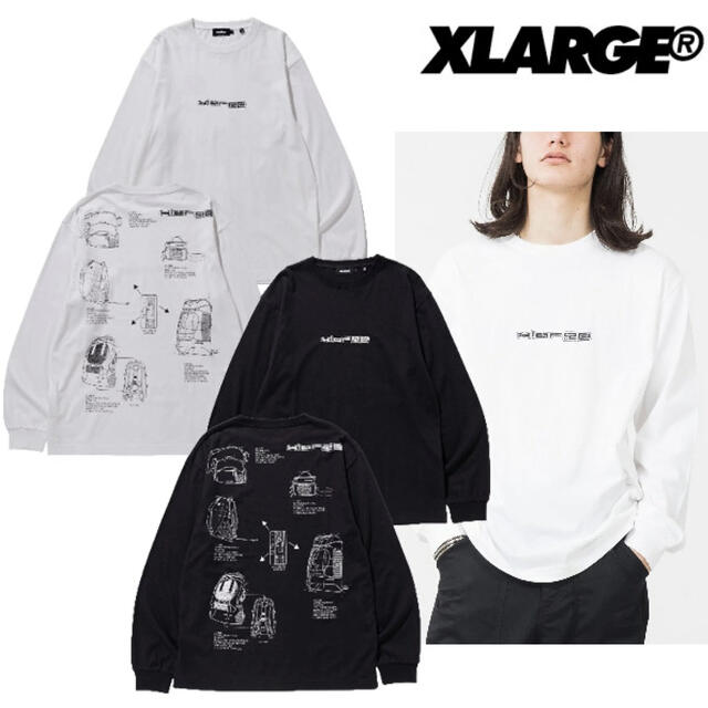 XLARGE(エクストララージ)のXLARGEエスクトララージ　バッグデザインロンT ストリート　L ブラック メンズのトップス(Tシャツ/カットソー(七分/長袖))の商品写真