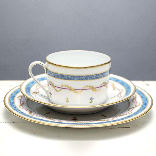 アビランド リモージュ ヴューパリブルー トリオ カップ&ソーサー