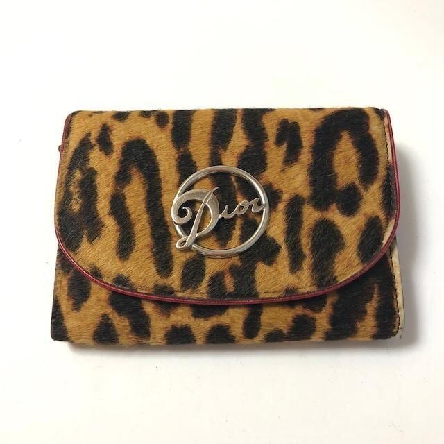 Christian Dior 折り財布 レザー ブラウン レディース ブランド