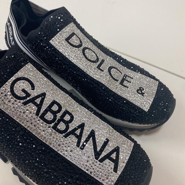 送料込！DOLCE \u0026GABBANA スワロフスキー ソレントスニーカー ピンク