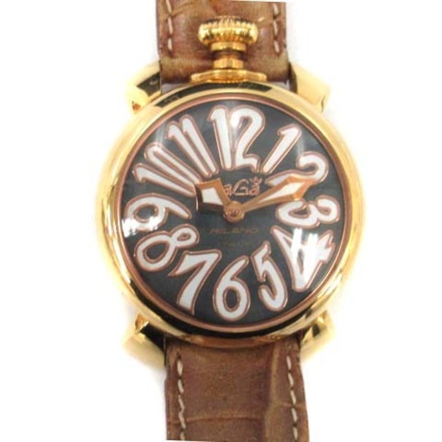 ガガミラノ マニュアーレ MANUALE 腕時計 クオーツ 40mm 茶色 GaGa MILANO 【特別訳あり特価】