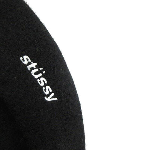 STUSSY(ステューシー)のステューシー ベレー帽 ウール ロゴ 黒 レディースの帽子(ハンチング/ベレー帽)の商品写真