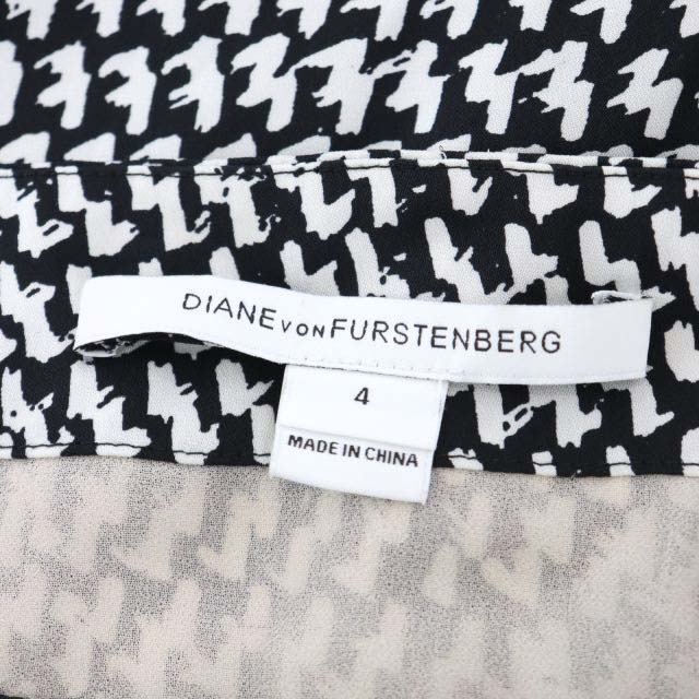 DIANE von FURSTENBERG(ダイアンフォンファステンバーグ)のダイアンフォンファステンバーグ ワンピース シルク レース 総柄 膝丈 4  黒 レディースのワンピース(ひざ丈ワンピース)の商品写真