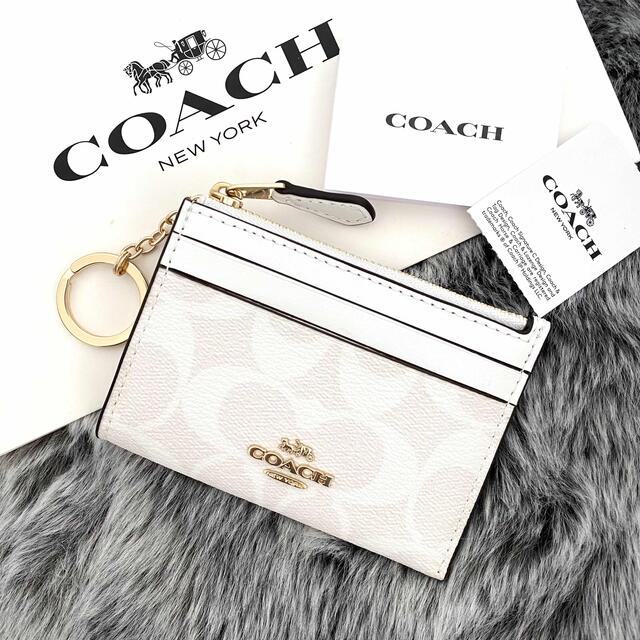 新品未使用 COACH コーチ 黒上質レザー コインケース 小銭入れ