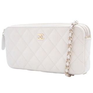 シャネル(CHANEL)のシャネル ショルダーウォレット キャビアスキン 白 40802008992(財布)