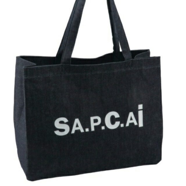 用】【A.P.C. × sacai】リバーシブルトートバッグLネイビー