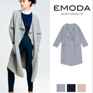 エモダ(EMODA)のEMODA  ライト　ウールコート　ベージュ(ロングコート)