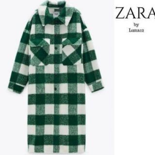 ザラ(ZARA)のザラ　チェックコート　美品(ロングコート)