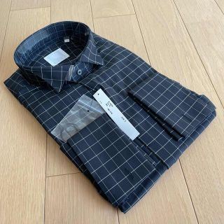 スーツカンパニー(THE SUIT COMPANY)のスーツカンパニー長袖ウイングカラードレスワイシャツ/チェック新品M(39-84）(シャツ)