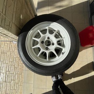 エンケイ　ターマック　pcd100 4h 6j +28 軽量　サーキット　走り屋(タイヤ・ホイールセット)