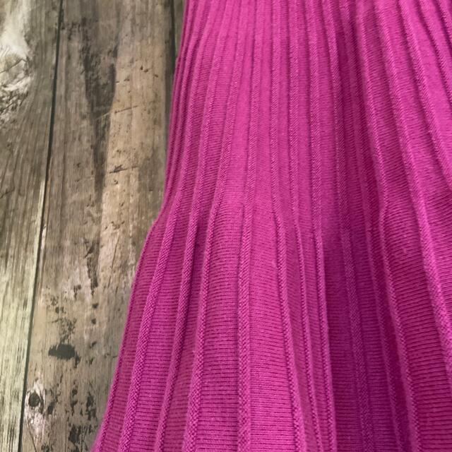 anyFAM(エニィファム)のany FAM ニット　プリーツ　スカート　リボン　ピンク　130 キッズ/ベビー/マタニティのキッズ服女の子用(90cm~)(スカート)の商品写真