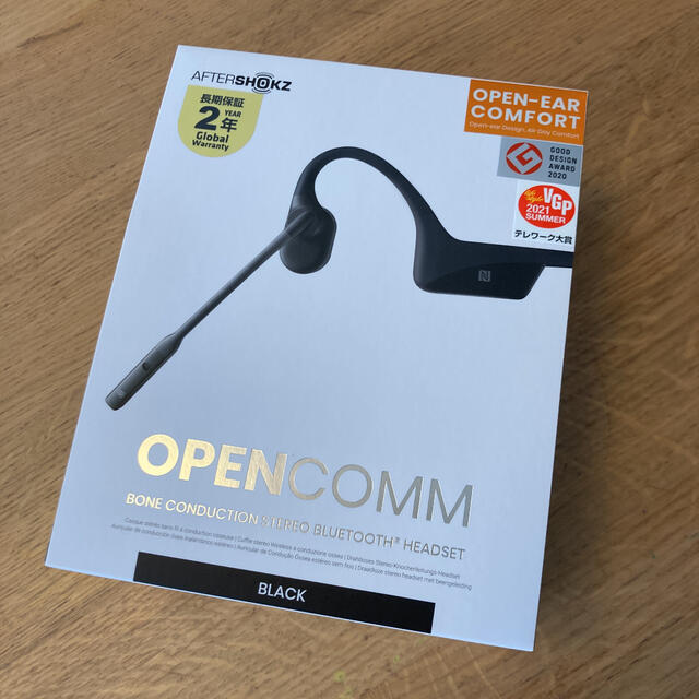 新品未開封！OPENCOMM aftershokz BLACK 骨伝導 購入証明