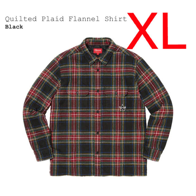 supreme Quilted Plaid Flannel Shirt XL 黒