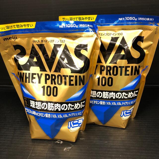 SAVAS(ザバス)の216 ザバス　ホエイプロテイン100 バニラ味　1050g×2 食品/飲料/酒の健康食品(プロテイン)の商品写真