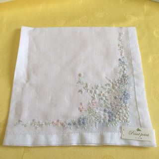 刺繍ハンカチ【UN VRAI CADEAU】高級 ポワンポワン　 手刺繍ハンカチ