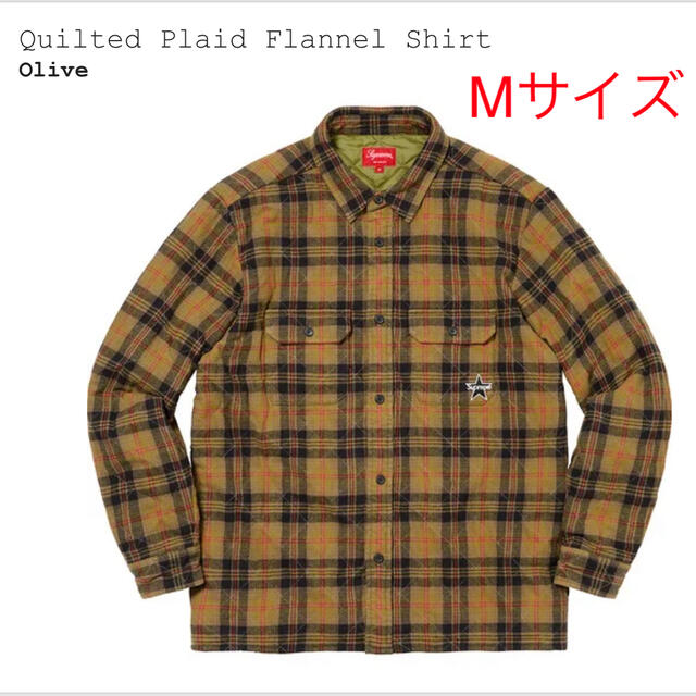 Supreme Quilted Flannel Shirt Olive Mサイズ